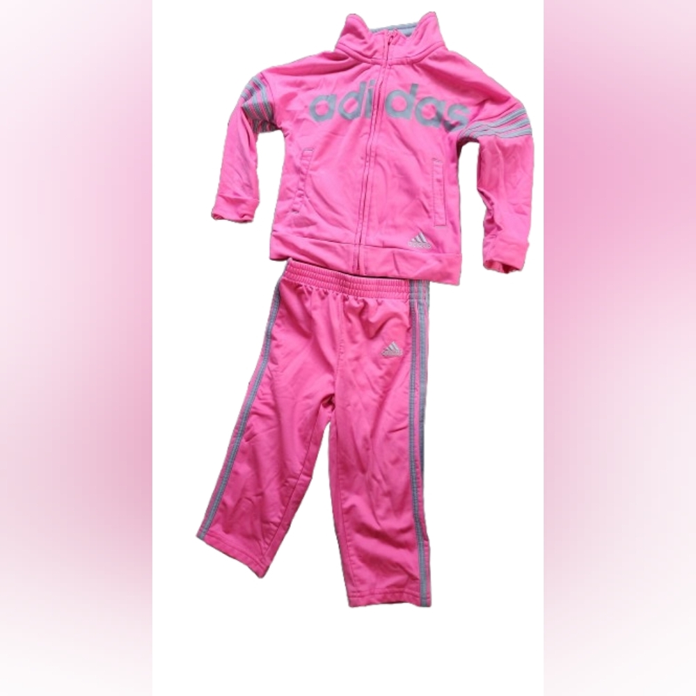 Adidas classic pink track set size 24 mths